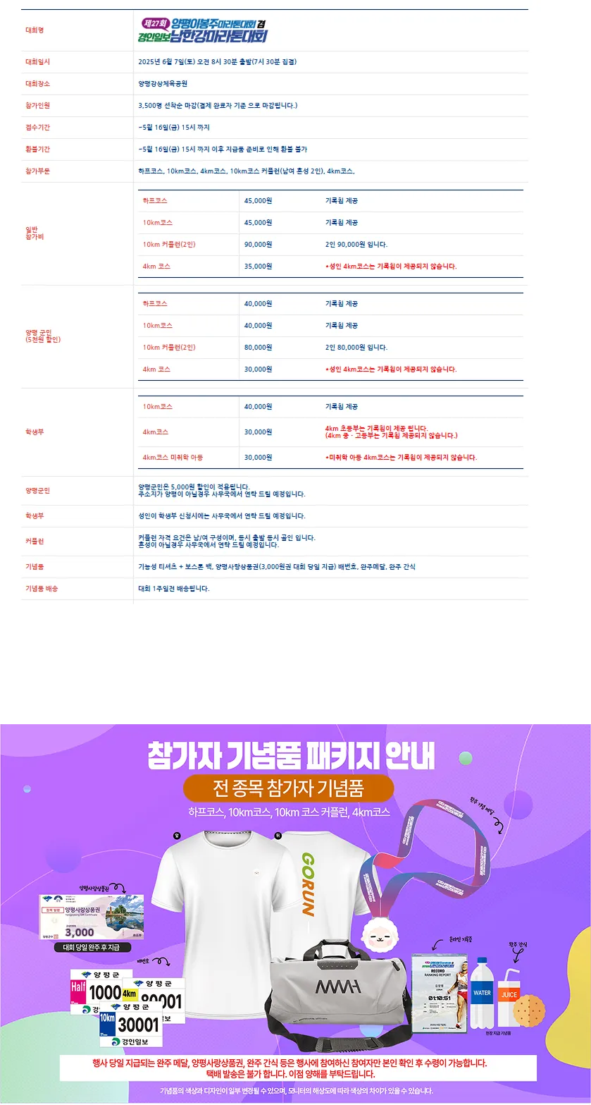 제27회 양평이봉주마라톤겸 경인일보남한강마라톤 이미지
